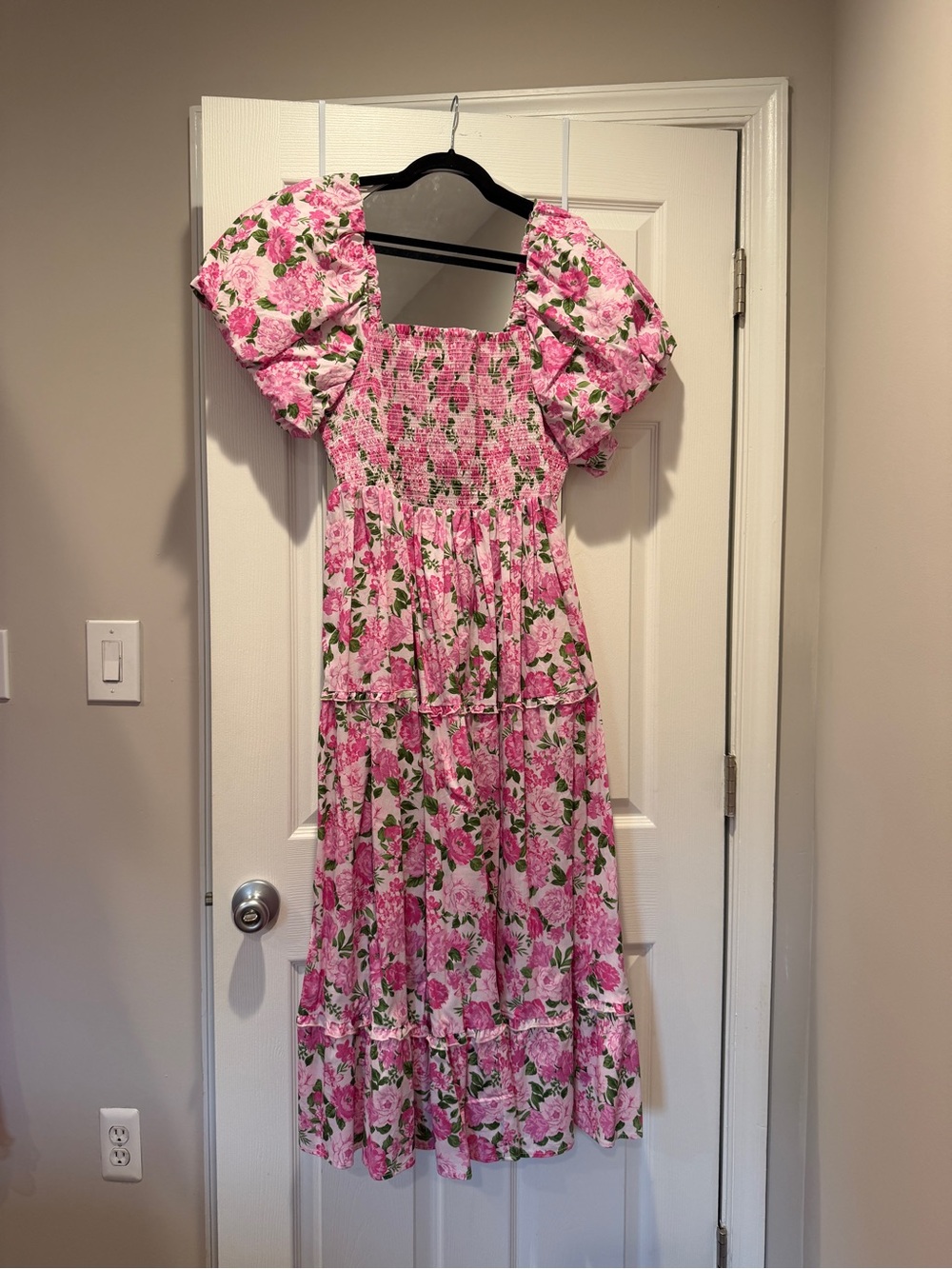 Show Me Your MuMu Afternoon Tea Pink Floral Puff-Sleeve Maxi Dress - Picture 2 of 4